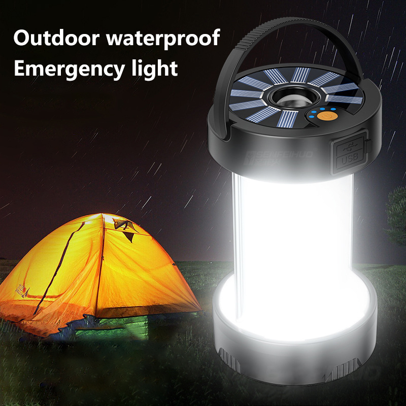 屋外LEDキャンプ緊急灯ソーラー充電式ランプ防水ランタン